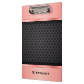 Roos Gold met zwarte sterren achtergrondmonogram Klembord (Links)