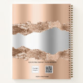 Roos gold metal agate marmer name script notitieboek (Achterkant)
