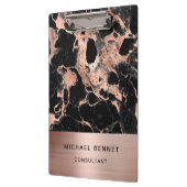 Roos Gold Metal Black Marble Consultant Business Klembord (Links)