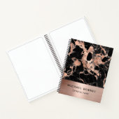 Roos Gold Metal Black Marble Consultant Business Notitieboek (Binnen)