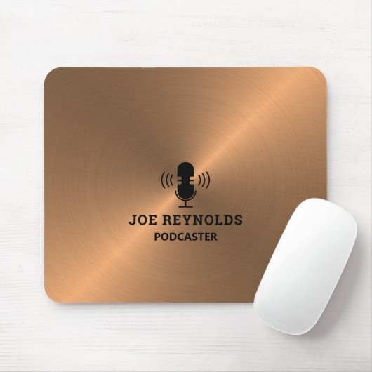 Roos Gold Metal Effect, Podcaster, Podcast Muismat (Met muis)