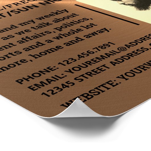 Roos Gold Metal Effect, Podcaster, Podcast Poster (Hoek)