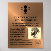 Roos Gold Metal Effect, Podcaster, Podcast Poster (Voorkant)