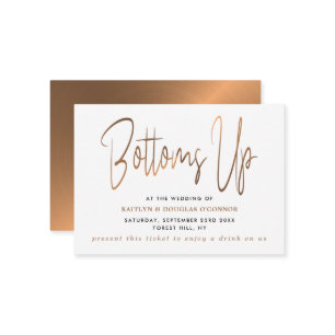 Roos Gold Metal Effect Stijl Gratis Drink Ticket Informatiekaartje