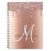 Roos Gold Metal Glitter Drift Monogram Notitieboek (Voorkant)