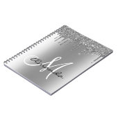 Roos Gold Metal Glitter Drift Monogram Notitieboek (Linkerzijde)