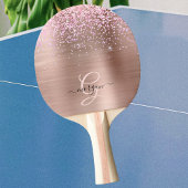 Roos Gold Metal, Glitter, Script Name & Monogram Tafeltennisbatje