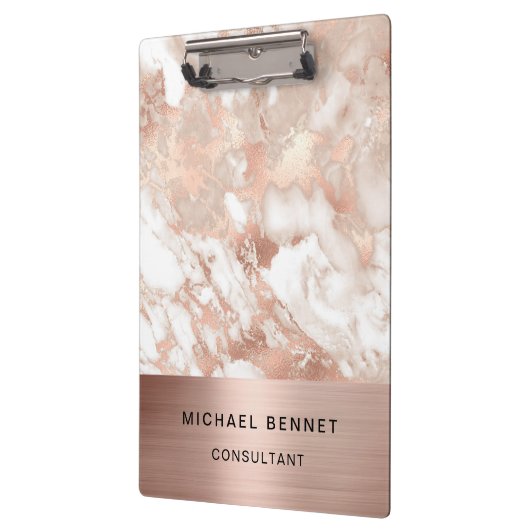 Roos Gold Metal Marble Consultant Business Klembord (Links)
