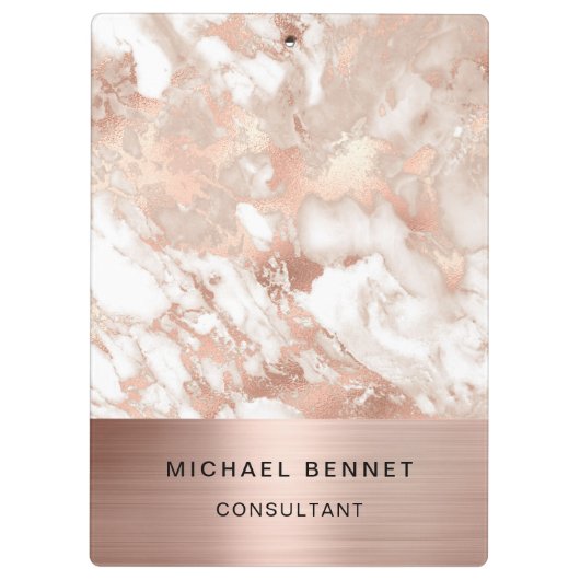 Roos Gold Metal Marble Consultant Business Klembord (Achterkant)