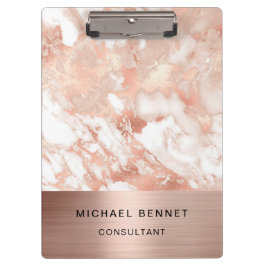 Roos Gold Metal Marble Consultant Business Klembord