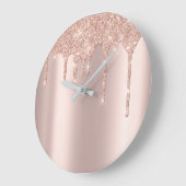 Roos Gold Metal Spark Glitter Drip Blush Glitter Grote Klok (Hoek)