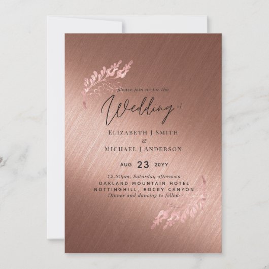 Roos Gold Metallic bliksembudgetwedstrijd nodigt u (Voorkant)