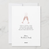 Roos Gold Metallic Blush Glitter Happy Nieuwjaar Feestdagenkaart (Achterkant)