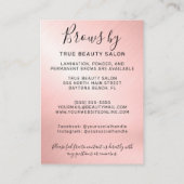 Roos Gold Metallic Brows Aftercare Piccon Visitekaartje (Achterkant)