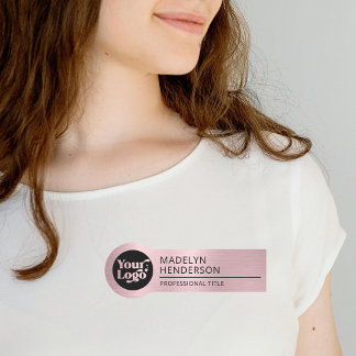 Roos Gold Metallic Company Logo Medewerker Magneti Naamplaatje