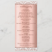 Roos Gold Metallic Damask Glam Wedding Programmakaart (Achterkant)