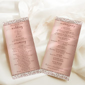 Roos Gold Metallic Damask Glam Wedding Programmakaart