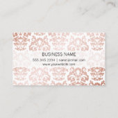 Roos Gold Metallic Damask Patroon Visitekaartje (Achterkant)