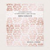Roos Gold Metallic Damask Patroon Visitekaartje (Buitenkant ongevouwen)