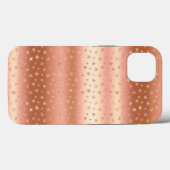Roos Gold Metallic Glitter Stars Trendy Girly Case-Mate iPhone Case (Achterkant (horizontaal))