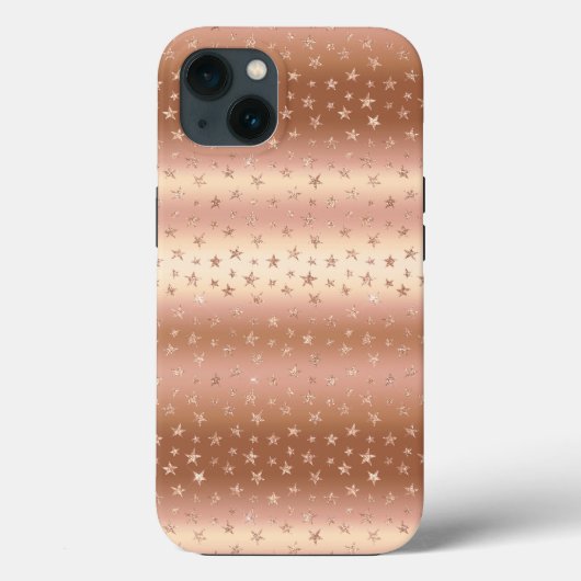 Roos Gold Metallic Glitter Stars Trendy Girly Case-Mate iPhone Case (Achterkant)