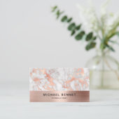 Roos Gold Metallic Gray White Marble Consultant Visitekaartje (Staand voorkant)