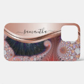 Roos Gold Metallic Handgeschreven Monogram Case-Mate iPhone Case (Achterkant (horizontaal))