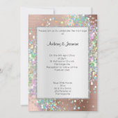 ROOS GOLD METALLIC HOLOGRAPHIC PASTEL WEDING KAART (Voorkant)