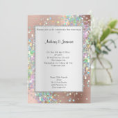 ROOS GOLD METALLIC HOLOGRAPHIC PASTEL WEDING KAART (Staand voorkant)
