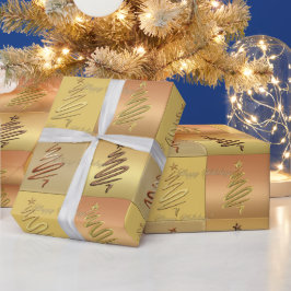 Roos Gold Metallic kerstboomkappen papier