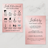 Roos Gold Metallic Lash Extensions Aftercare Picto Visitekaartje (Voorkant / Achterkant)