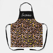 Roos Gold Metallic Leopard Spots Bont Monogram Schort (Voorkant)