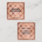 Roos Gold Metallic Lines Vierkante Visitekaartje (Voorkant / Achterkant)