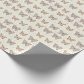 Roos Gold Metallic look Butterfly Wrapping Paper Cadeaupapier (Hoek)