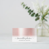 Roos Gold Metallic Modern Elegant Visitekaartje (Staand voorkant)