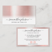 Roos Gold Metallic Modern Elegant Visitekaartje (Voorkant / Achterkant)