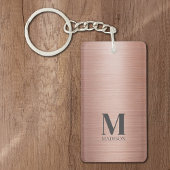 Roos Gold Metallic Monogrammed Sleutelhanger