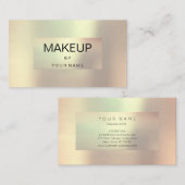 Roos Gold Metallic Parly Framed Makeup Artist Visitekaartje (Voorkant / Achterkant)