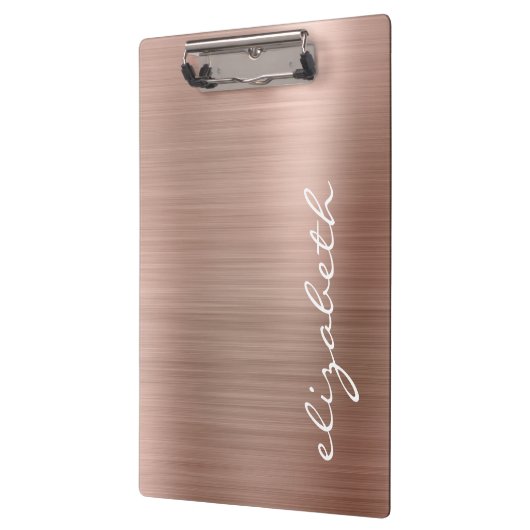 Roos Gold Metallic Personalized Signature Script Klembord (Links)