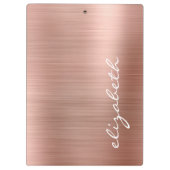 Roos Gold Metallic Personalized Signature Script Klembord (Achterkant)