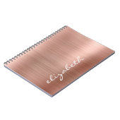 Roos Gold Metallic Personalized Signature Script Notitieboek (Linkerzijde)