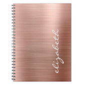 Roos Gold Metallic Personalized Signature Script Notitieboek (Voorkant)