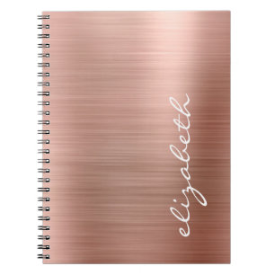 Roos Gold Metallic Personalized Signature Script Notitieboek