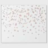 Roos Gold Metallic Snowflakes Holiday Kerstmis Cadeaupapier (Vlak)