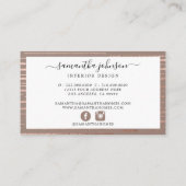 Roos Gold Metallic Stripe Grey Elegant Visitekaartje (Achterkant)