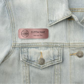 Roos Gold Metallic Style Business Logo Medewerker Naamplaatje (In situ)