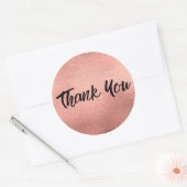 Roos Gold Metallic Trendy Hartelijk dank Ronde Sticker (Envelop)