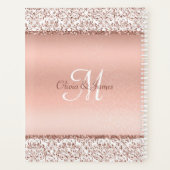 Roos Gold Metallic Typografie Glitter Wedding Planner (Achterkant)