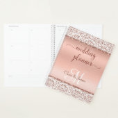 Roos Gold Metallic Typografie Glitter Wedding Planner (Display)