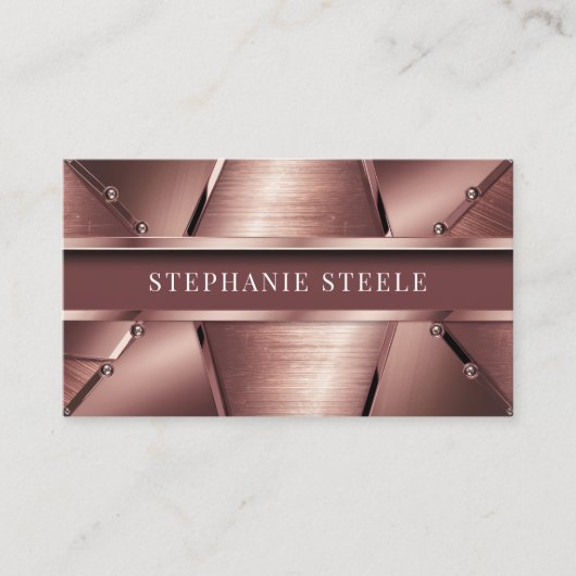 Roos Gold Metallic Visitekaartje (Voorkant)